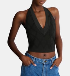 Top dos-nu en maille quilted Balmain