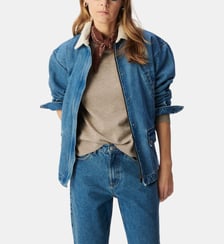 Veste en jean col velours Ikks