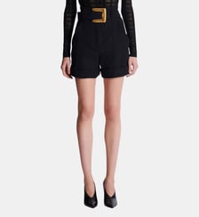 Short en grain de poudre ceinturé Balmain