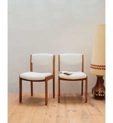 Paire de chaises en bois et tissu Alma N°1071- Produit chiné Debongout