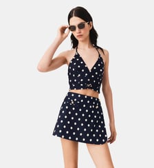 Short trompe l'œil en lin mélangé Maje