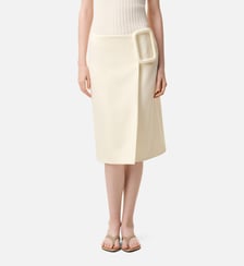 Jupe Mini Avec Ceinture à Grosse Boucle en Laine Vierge AMI Paris