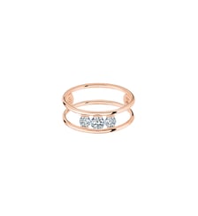 Bague HULA HOOP Trilogie - Diamants, poids total 0,40ct approx. - Or rose 750‰ La Brune & La Blonde
