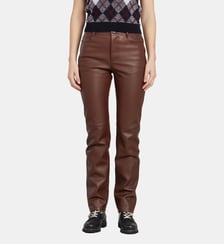 pantalon slim Hina noir en cuir souple Agnès b.