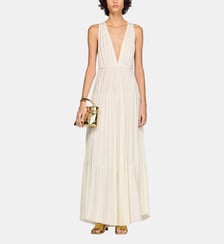 Robe longue plissée Sandro