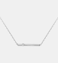 Collier barrette sur chaîne Funambule en Argent avec diamant blanc La Garçonne Diamant