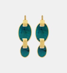 Boucles d'oreilles dormeuses   doré à l'or fin - Ashanti Satellite