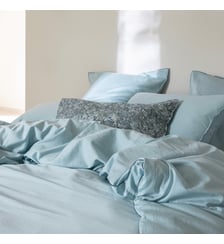 Housse de Couette en satin de coton lavé, RÊVE SATINÉ Blanc Cerise