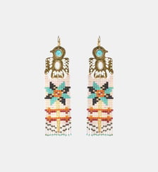 Boucles d'oreilles pendantes avec perles tissées MOHICAN Hipanema