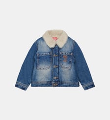 Veste en denim avec logo imprimé Diesel Kids