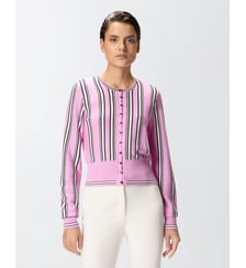 Cardigan à rayures multicolores Pinko