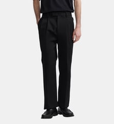 pantalon en gabardine de coton noir Agnès b.