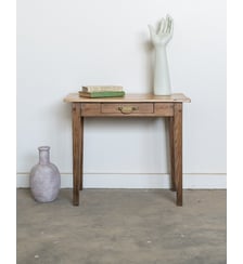 Petite table d'appoint de campagne en bois Francine N°1595- Produit chiné Debongout