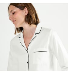 Pyjama col tailleur en satin, Essentiel Uni Laurence Tavernier