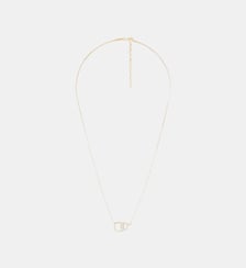Collier pendentif double anneaux zircon - argent 925 doré Balaboosté