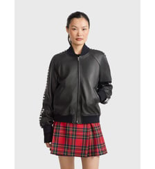 blouson large en cuir Agnès b.