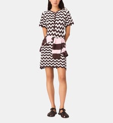 Robe en crochet à motif zigzag Maje