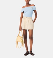 Short trompe l'œil en coton Maje