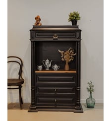 Semainier en bois noir Valery N°85- Produit chiné Debongout