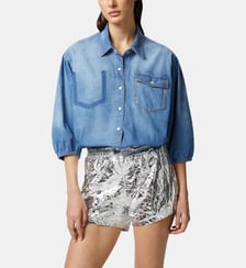 Chemise en jean à manches trois-quarts Pinko