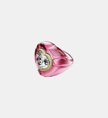 Bague cocktail Dulcis, Taille cœur, Pavé, Cœur, Rose Swarovski