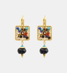 Boucles d'oreilles carrées   doré à l'or fin - Persane Satellite