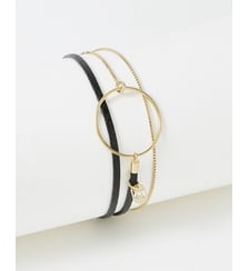 bracelet cuirs et chaines Nolah Noir Vernis Flowers for Zoe