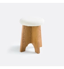 Tabouret rembourré pied chêne massif La Redoute Interieurs