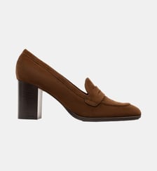 Vittore - Mocassins En Cuir Chèvre Velours Cognac Parallèle