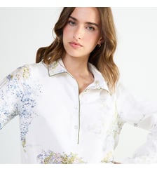 Chemise de nuit col classique en satin, Lande Laurence Tavernier