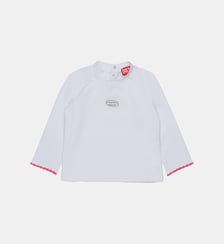 Col roulé en jersey extensible avec logo en lurex Oval D. Diesel Kids