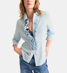 Chemisier iris en crêpe de chine soie sandwash Momonì