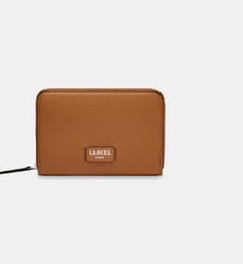 Petit portefeuille zippé en cuir signature Lancel