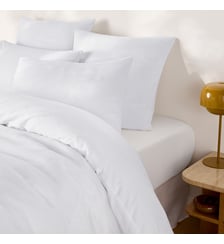 Drap-housse uni, en coton lavé, bonnet 30 cm La Redoute Interieurs