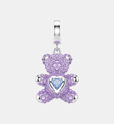 Charm Idyllia, Ourson, Violet, Métal rhodié Swarovski