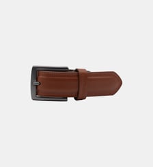 Ceinture en cuir avec surpiqûre ton sur ton Serge Blanco