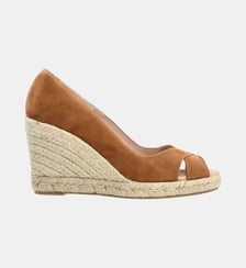 Espadrille bout ouvert alicia - cuir velours Colisée Paris