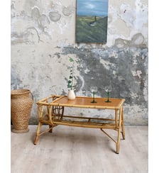 Table basse en rotin Léonie N°1586- Produit chiné Debongout