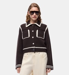 Veste en laine mérinos à bords contrastants Pinko