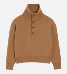 Pull col montant boutonné unisexe en laine AMI Paris