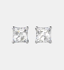 Clous d'oreilles Stilla Attract, Taille Carré, Métal rhodié Swarovski