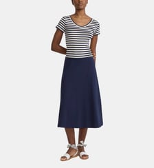 robe Chic en coton à rayures bleu Agnès b.
