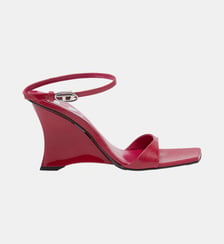 D-Amber-Sandales à talons compensés en cuir effet lézard Diesel