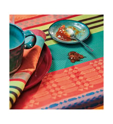 Nappe pur coton enduit motif jacquard multicolore Mille arizona pampa Garnier Thiebaut