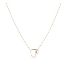 Collier POP EN PLEIN COEUR - Diamant 0,12ct - Or rose 750‰ La Brune & La Blonde