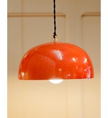 Lampe baladeuse en céramique orange Paulette N°102- Produit chiné Debongout