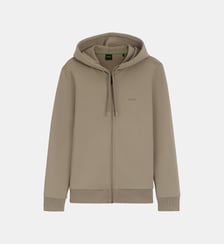 Sweat à capuche zippé en coton stretch signature BOSS