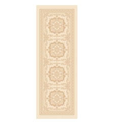 Chemin de table coton mélangé antitache motif jacquard beige Eleonore dore Garnier Thiebaut