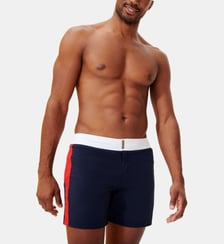 Maillot de bain court stretch ceinture plate color Block Vilebrequin
