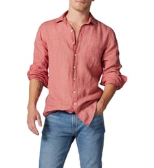 Chemise unie slim en lin manches longues Coromandel unisexe Rodd & Gunn